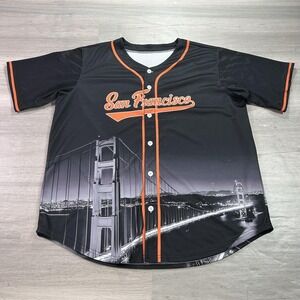 San Francisco Baseball SGA Jersey Shirt Mens XL Black Orange Golden Gate Bridge